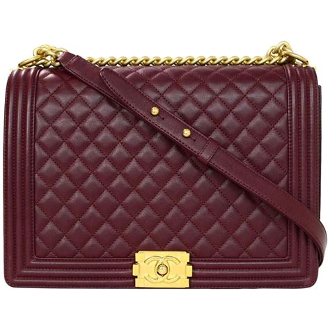chanel boy bag burgundy